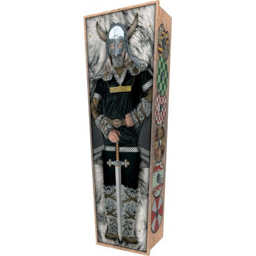 Sleeping Viking - Personalised Picture Coffin with Customised Design.
